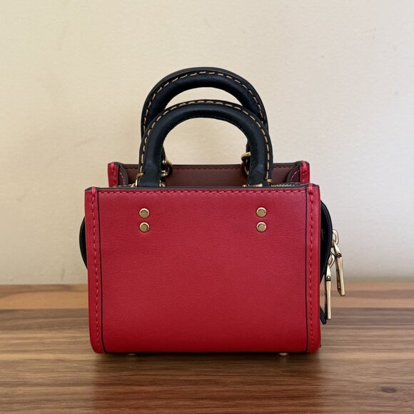 COACH Rogue Bag 12 In Colorblock CC482 NWT/NWOT leather red - Picture 4 of 13